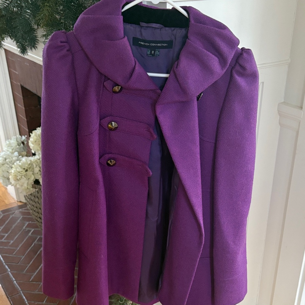 French Connection Purple Pea Coat